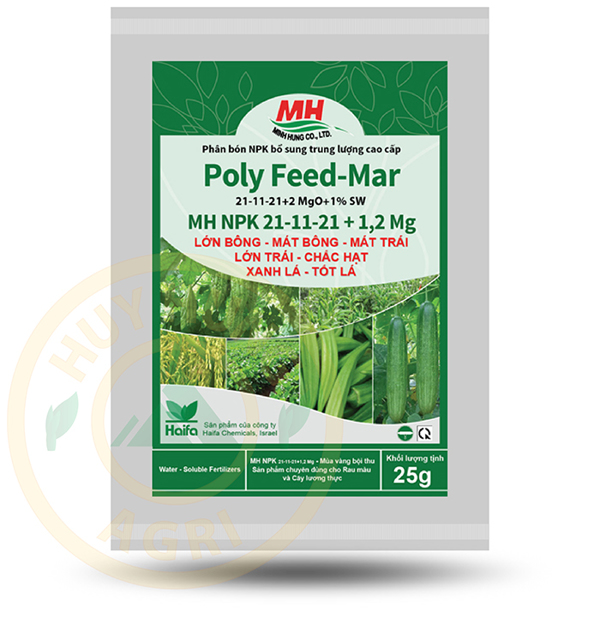 Poly-Feed Mar (21-11-21+2%MgO+1%SW) - 25g (500 gói/thùng)