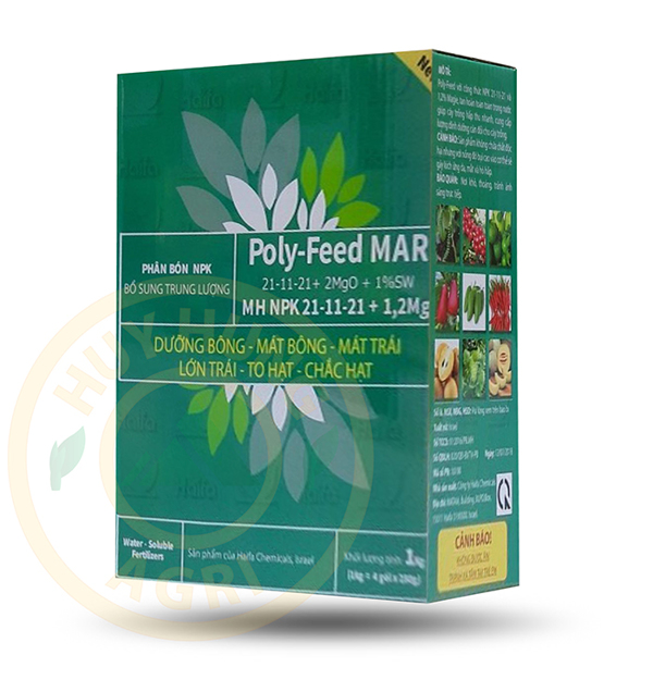 Poly-Feed Mar (21-11-21+2%MgO+1%SW) - 1kg (4 gói 250g/hộp)